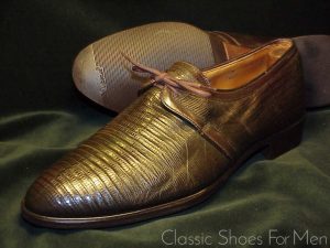 *Fine NETTLETON LIZARD One-Eyelet Derby, Circa 1970: US 9D (42D)