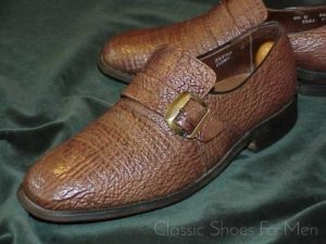 *ALLEN EDMONDS SHARKSKIN Monk Strap Loafer, Circa 1970: US 9-9.5D (42-42,5D)