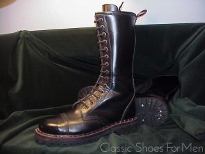 *NEW -ALDERLASS 14-Eyelet, Commando Sole, Cap-Toe, Field (Navvy) Boot: US 11-11.5D (44.5-45D)