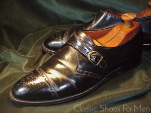 *ALDEN Black SHELL CORDOVAN Cap-Toe Brogue Monk Strap: 11.5D (45-45.5D)