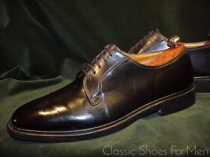 *ALDEN Black SHELL CORDOVAN Plain Front Derby (Blucher): US 12-12.5D (46-46.5D)