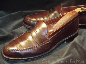 *Very Fine ALDEN for Brooks Brothers, Raised Apron, SHELL CORDOVAN Penny Loafer: US 9D (42D)
