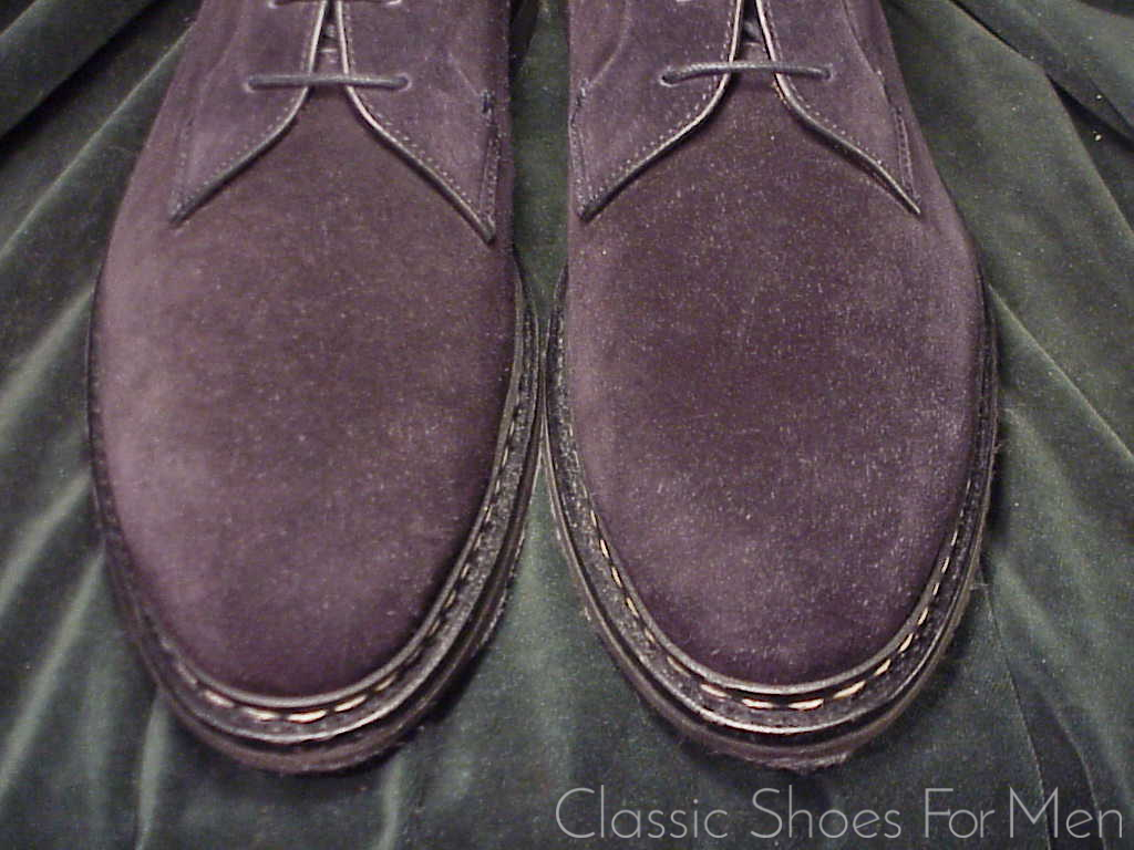 *Like new-HESCHUNG, France, Black Suede, ALL-WEATHER "Goiser", 3-Eylet Derby: 44D (US 10.5D) - Image 8