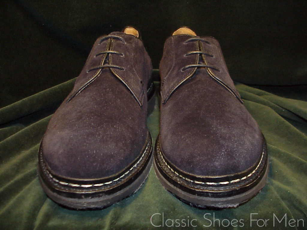 *Like new-HESCHUNG, France, Black Suede, ALL-WEATHER "Goiser", 3-Eylet Derby: 44D (US 10.5D) - Image 5