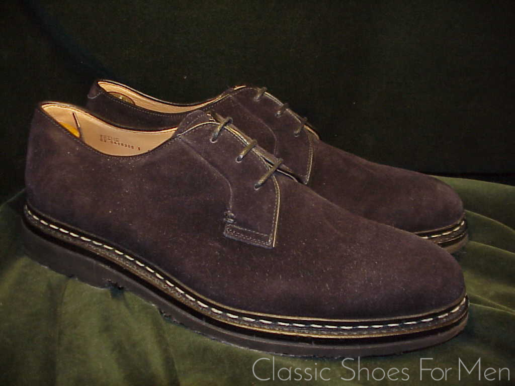 *Like new-HESCHUNG, France, Black Suede, ALL-WEATHER "Goiser", 3-Eylet Derby: 44D (US 10.5D) - Image 4