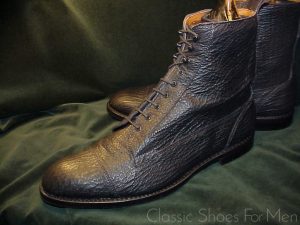 *NEW - ALLEN EDMONDS Haifisch-SHARKSKIN Special Order FIELD (Navvy) BOOT: 46.5-47 Wide