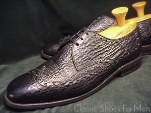 *Near new-ALLEN EDMONDS Haifisch-SHARKSKIN Full Brogue Derby, Circa 1970: 45D (US 11.5D)