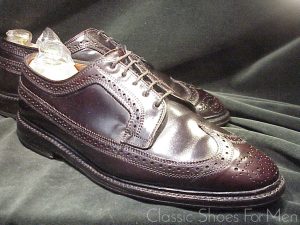 *ALLEN EDMONDS "MacNeil" Oxblood SHELL CORDOVAN Full Brogue (Budapester): US 9.5 Wide (42.5 Wide)