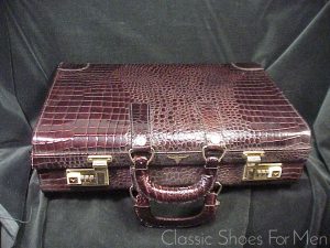 *NEW - Luxurious SERGIO VALENTE Alligator Patterned, Hardcase Leather, Attaché Case, Circa 1980