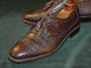 *Near New ALLEN EDMONDS Tiger Sharkskin Full Brogue, Circa 1970: US 9.5D (42.5D)