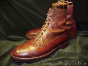 *Vintage BESPOKE "Navvy Cut" British Officer's Veldtschoen Field Boot, Dated 1942: 40.5-41D