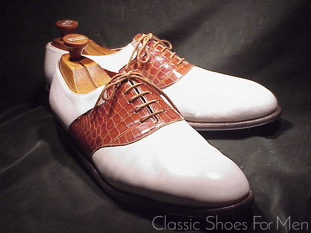 *Bespoke JOHN LOBB GOLF Alligator Saddle Oxford, Circa 1980: 47-48D (US 13-14) - Image 3
