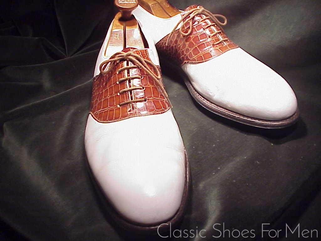 *Bespoke JOHN LOBB GOLF Alligator Saddle Oxford, Circa 1980: 47-48D (US 13-14) - Image 4