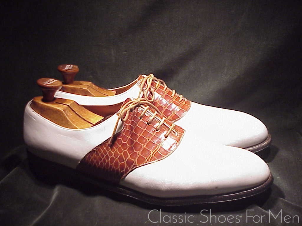 *Bespoke JOHN LOBB GOLF Alligator Saddle Oxford, Circa 1980: 47-48D (US 13-14) - Image 7