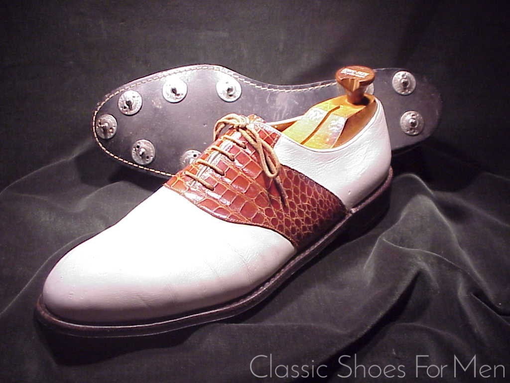 *Bespoke JOHN LOBB GOLF Alligator Saddle Oxford, Circa 1980: 47-48D (US 13-14) - Image 11