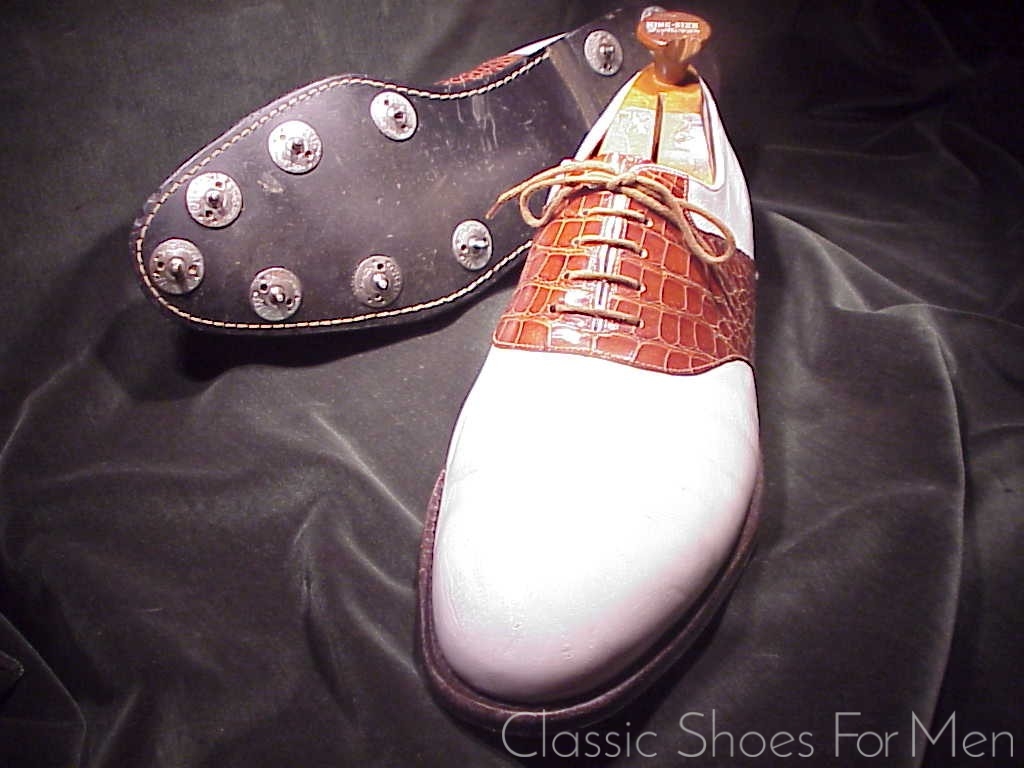 *Bespoke JOHN LOBB GOLF Alligator Saddle Oxford, Circa 1980: 47-48D (US 13-14) - Image 6