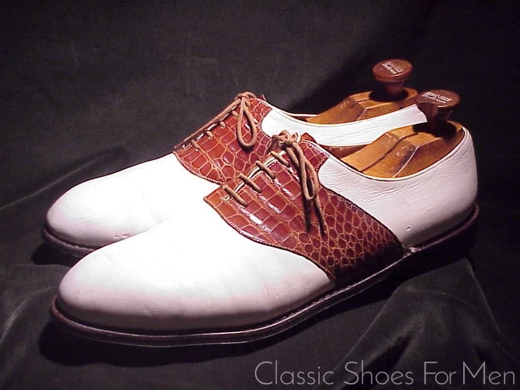 *Bespoke JOHN LOBB GOLF Alligator Saddle Oxford, Circa 1980: 47-48D (US 13-14) - Image 9