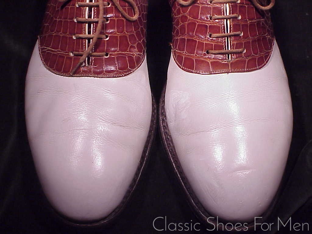 *Bespoke JOHN LOBB GOLF Alligator Saddle Oxford, Circa 1980: 47-48D (US 13-14) - Image 8