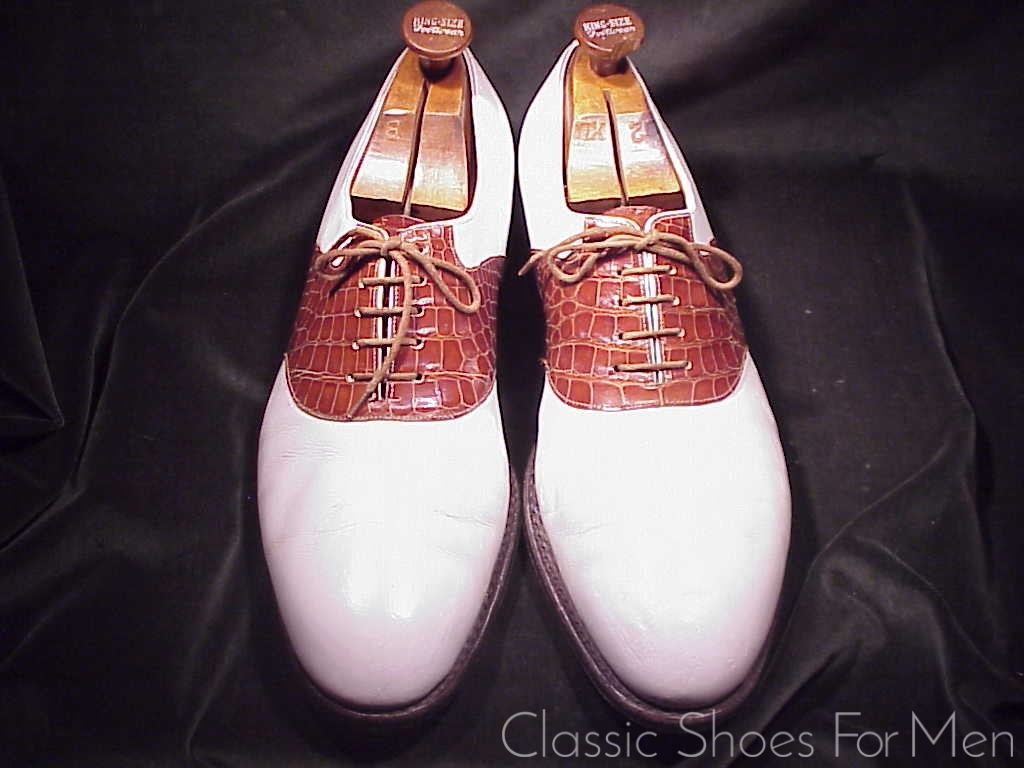 *Bespoke JOHN LOBB GOLF Alligator Saddle Oxford, Circa 1980: 47-48D (US 13-14) - Image 2