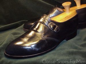 *Fine Bespoke OLIVER MOORE, SHELL CORDOVAN Monk Strap, Circa 1980: US 10.5-11 WIDE  (44-44.5 WIDE)