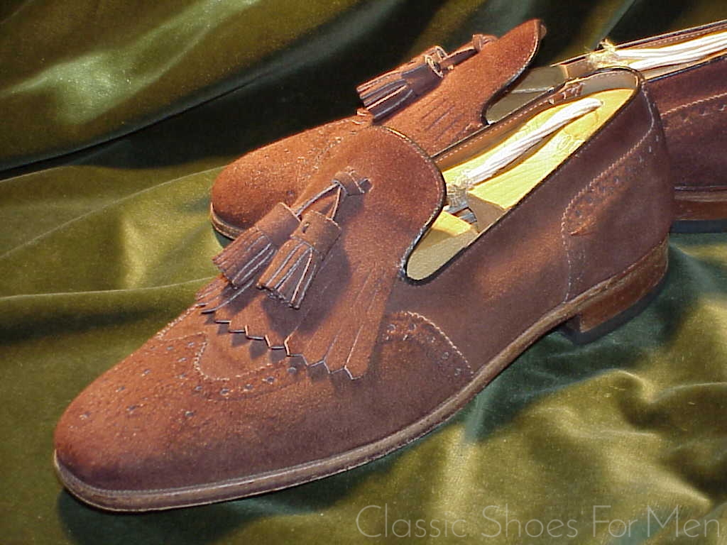 BRITISH WALKERS, Suede Kiltie Tassel Loafer: 44.5D (US 11D) display picture 1