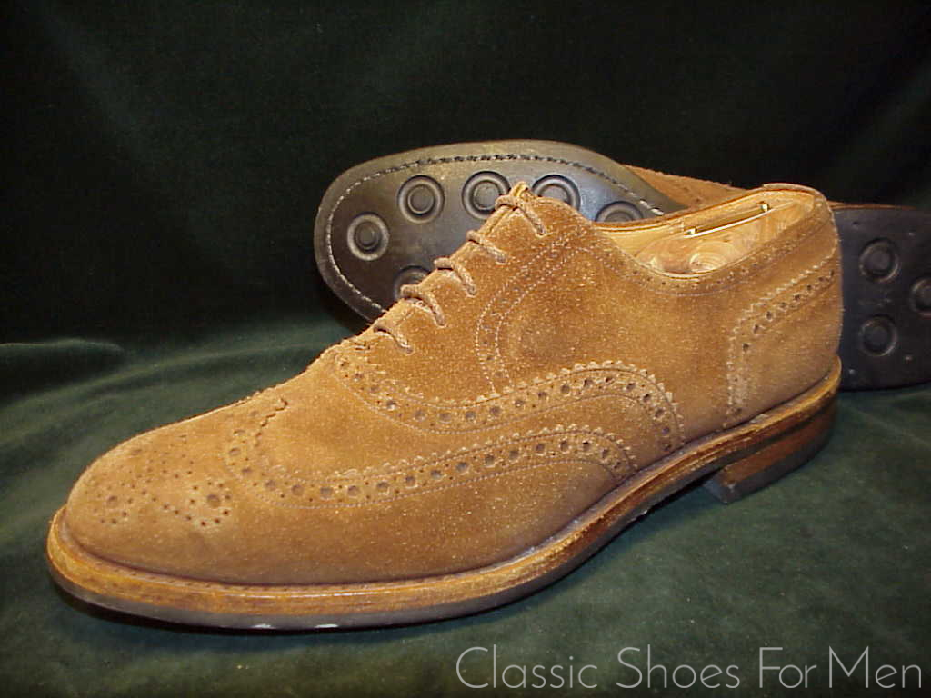 +CHURCH'S "Custom Grade" All-Weather "Tan" Suede-Wildleder Full Brogue Oxford: 44.5E (US 11E) (UK 10G)