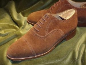 *Near New - CROCKETT & JONES for PEAL & CO., Brooks Bros. Suede Half Brogue: 41D (US 8D)