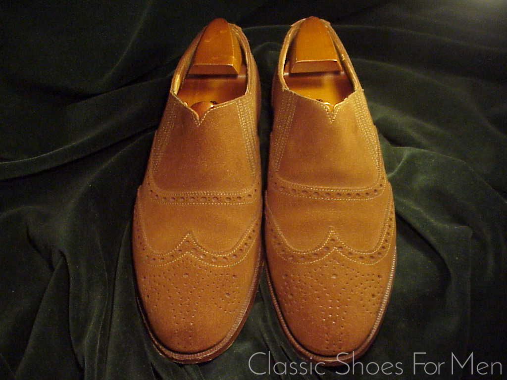 *Very special- CROCKETT & JONES for Polo, Tuczek Style, Suede, Gusseted Full Brogue Slipper/Loafer: 41.5-42D (US 8.5-9D) - Image 2
