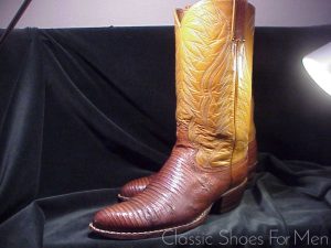 *Custom Made TEJU LIZARD, Embroidered Western Boots: US 9D (42D)
