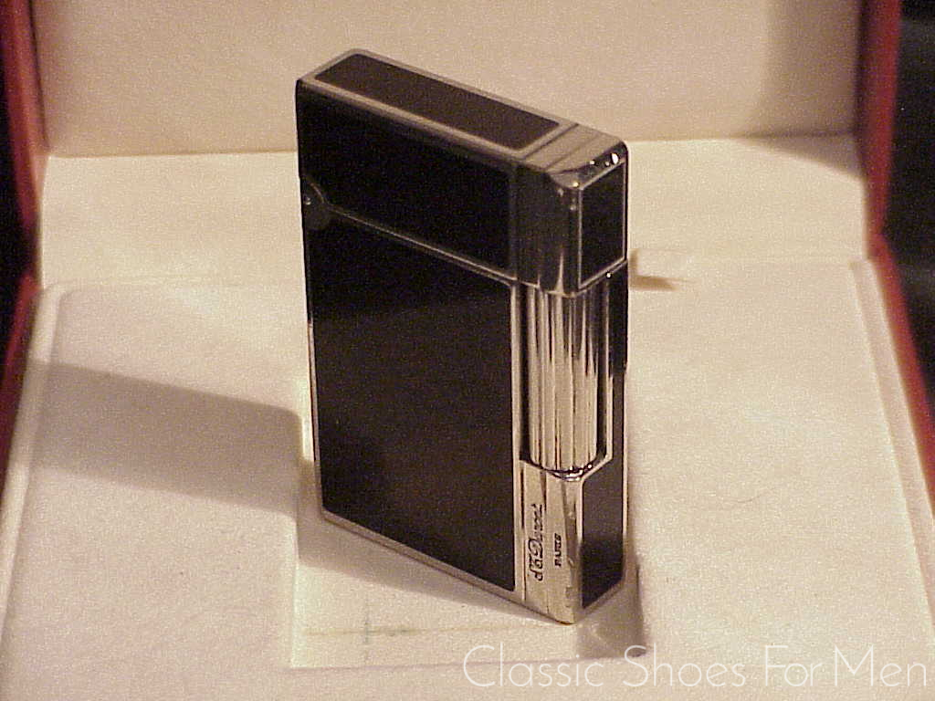 *S. T. DUPONT 2003 Vintage, Black Laque de Chine/Silver Palladium, Ligne 2, Lighter, Original Box & Documents - Image 2