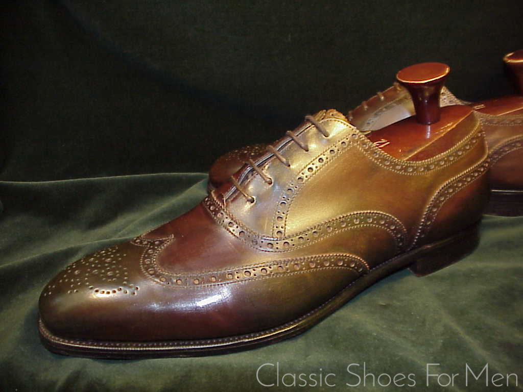 *Fine EDWARD GREEN Full Wing-Tip Oxford Brogue (Brown): 45D (US 11.5D)