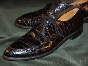 Fine Vintage FREEMAN Alligator Split-Toe Norweger, Circa 1960; 44-44,5 Narrow