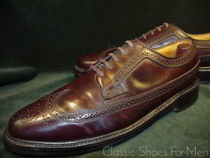 +Very fine- FLORSHEIM Royal IMPERIAL SHELL CORDOVAN Full Brogue, 1985: US 11D (44.5D)