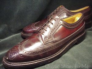 *Fine-FLORSHEIM Imperial SHELL CORDOVAN Budapester, 1980: US 10 Narrow (43-43.5 Narrow)