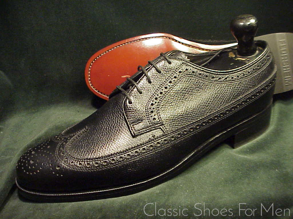 *NEW - The FLORSHEIM Shoe, Full Brogue, Scotch Grain, Derby, "Budapester", Circa 1980: US 8D (41D)
