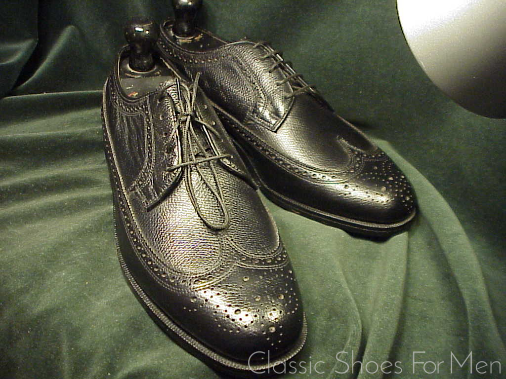 *NEW - The FLORSHEIM Shoe, Full Brogue, Scotch Grain, Derby, "Budapester", Circa 1980: US 8D (41D) - Image 10