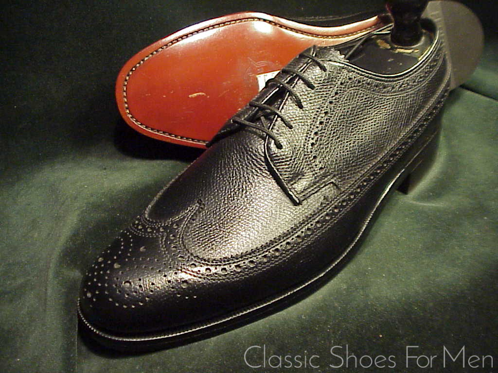 *NEW - The FLORSHEIM Shoe, Full Brogue, Scotch Grain, Derby, "Budapester", Circa 1980: US 8D (41D) - Image 7
