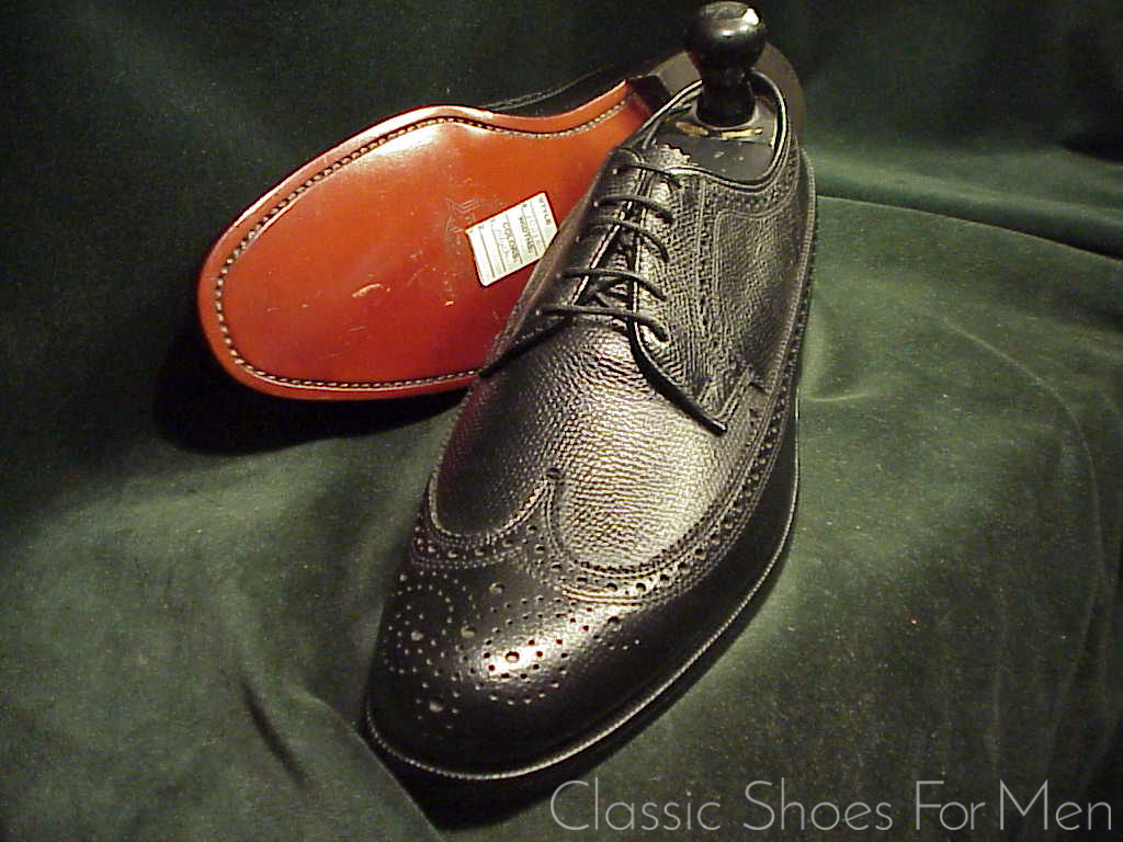 *NEW - The FLORSHEIM Shoe, Full Brogue, Scotch Grain, Derby, "Budapester", Circa 1980: US 8D (41D) - Image 11