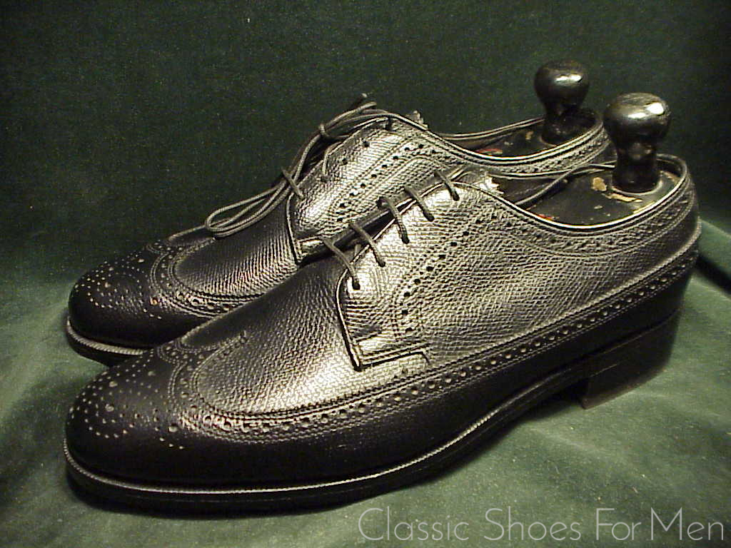 *NEW - The FLORSHEIM Shoe, Full Brogue, Scotch Grain, Derby, "Budapester", Circa 1980: US 8D (41D) - Image 6