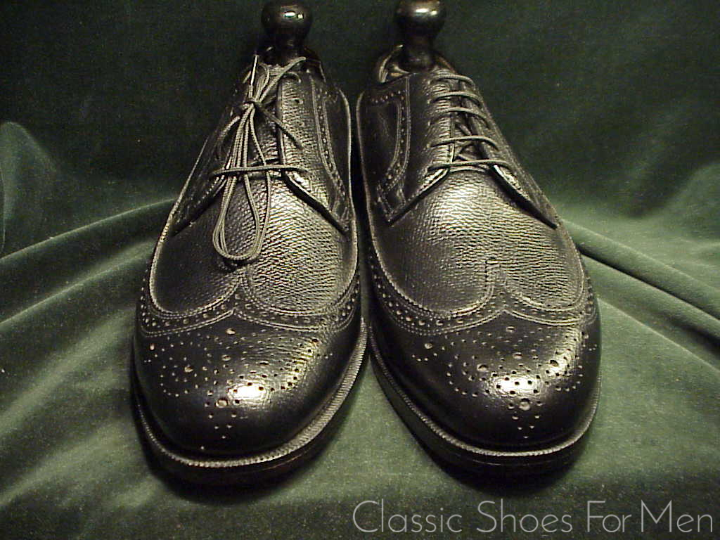 *NEW - The FLORSHEIM Shoe, Full Brogue, Scotch Grain, Derby, "Budapester", Circa 1980: US 8D (41D) - Image 2