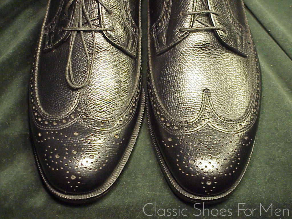 *NEW - The FLORSHEIM Shoe, Full Brogue, Scotch Grain, Derby, "Budapester", Circa 1980: US 8D (41D) - Image 5