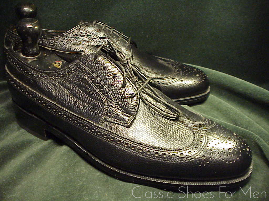 *NEW - The FLORSHEIM Shoe, Full Brogue, Scotch Grain, Derby, "Budapester", Circa 1980: US 8D (41D) - Image 3