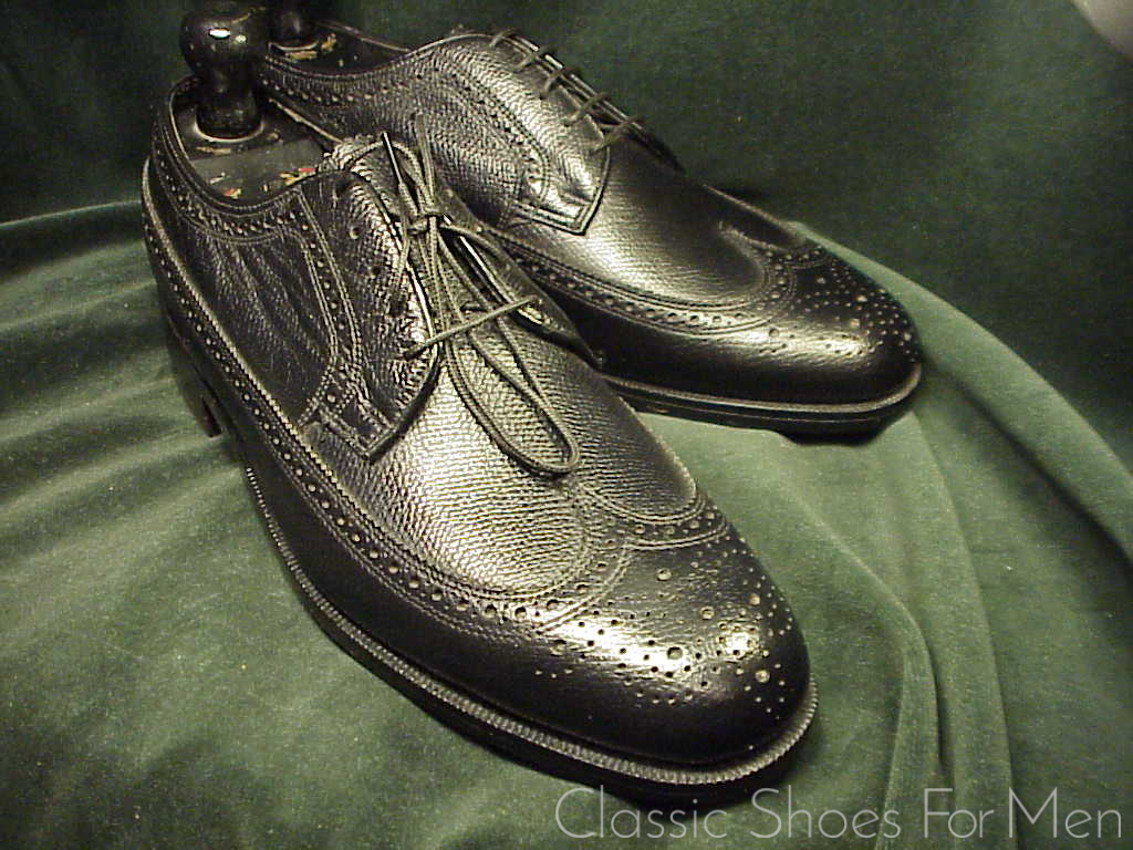 *NEW - The FLORSHEIM Shoe, Full Brogue, Scotch Grain, Derby, "Budapester", Circa 1980: US 8D (41D) - Image 9