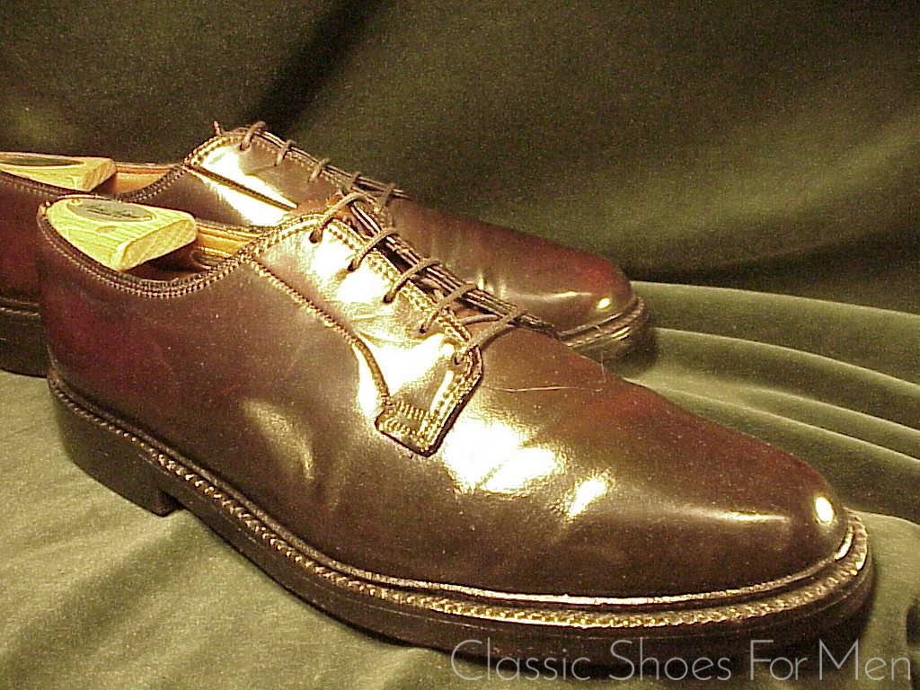 *FLORSHEIM Imperial SHELL CORDOVAN Plain Front Derby, Circa 1980: US 9.5C/D (42.5C/D) - Image 3
