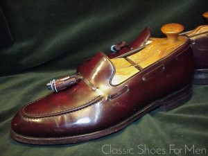 *Near new FLORSHEIM IMPERIAL SHELL CORDOVAN "Tuscany" Tassel Loafer: US 11D (44.5D)