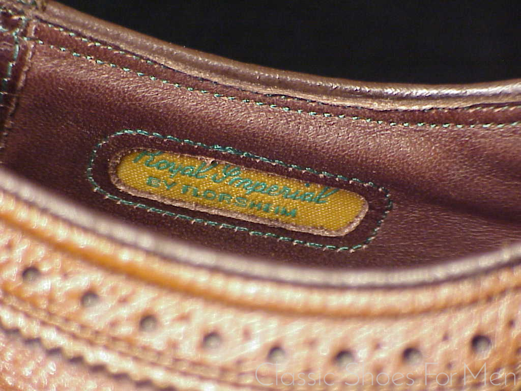 *NEW- FLORSHEIM "Royal" IMPERIAL Full Brogue Derby Budapester (Brown) Cir.1985: US 10-10.5 Narrow (43.5-44Narrow) - Image 11