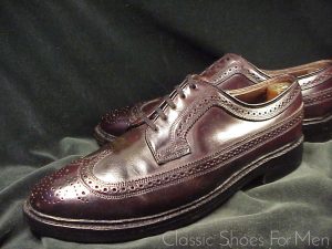 *Vintage - FLORSHEIM "Royal" IMPERIAL, SHELL CORDOVAN full Brogue "Budapester": US 8.5D (41.5D)