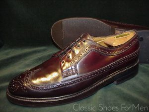 +Very Fine Vintage FLORSHEIM IMPERIAL SHELL CORDOVAN, Full Brogue Derby, Budapester: US 10D (43-43.5D)