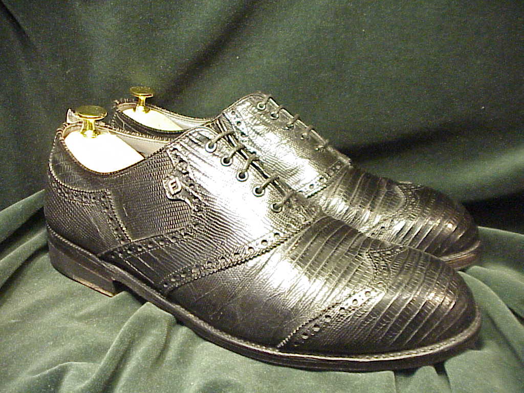 *Custom-Order FOOTJOY Eidechsenleder-Lizard Full Brogue STREET Oxford: US 12EE (46EE) - Image 4