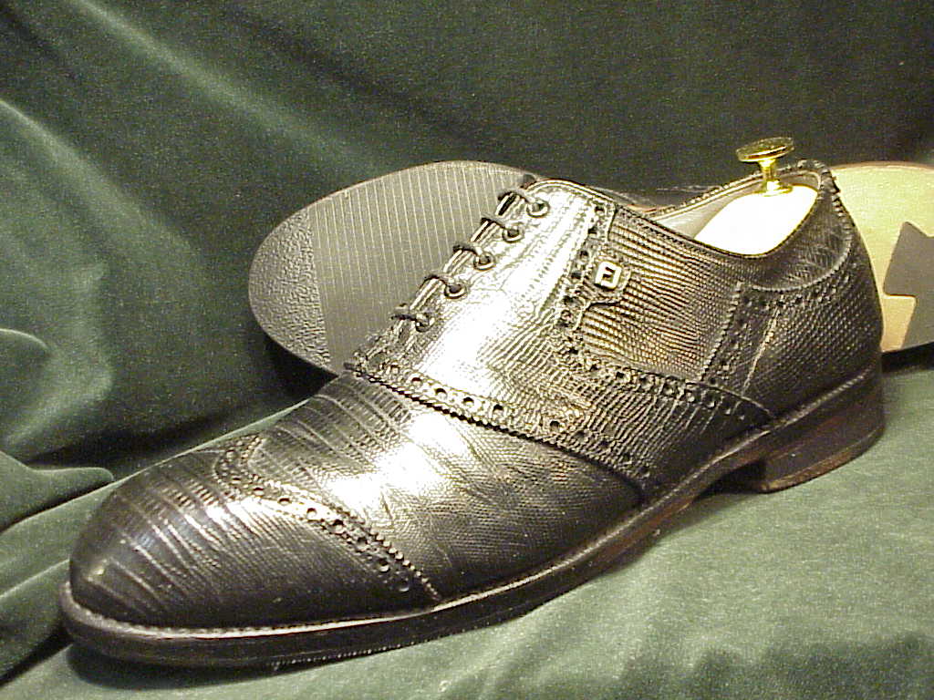 *Custom-Order FOOTJOY Eidechsenleder-Lizard Full Brogue STREET Oxford: US 12EE (46EE)